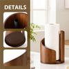 ABKY-Mountain Paper Towel Holder Countertop With Wood Round Base And Iron Holder,Holder Stand For Kitchen Roll Organize
