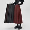 Elegant High-Waist Wool Pleated Midi Skirt for Women - Perfect for Autumn & Winter