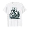 Medieval Bulldog Knight Riding Snail Vintage Funny Dog Meme Tshirt For Men Women 100 Cotton T Shirts Short Sleeve Tops 04032