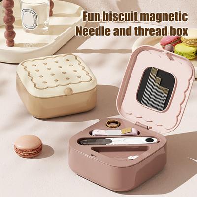 Travel Sewing Kit Portable Sewing Tools Set Large-Eye Needles Magnetic Storage Sheet Threader Set Small Needlework Kit for Beginners Home Clothes