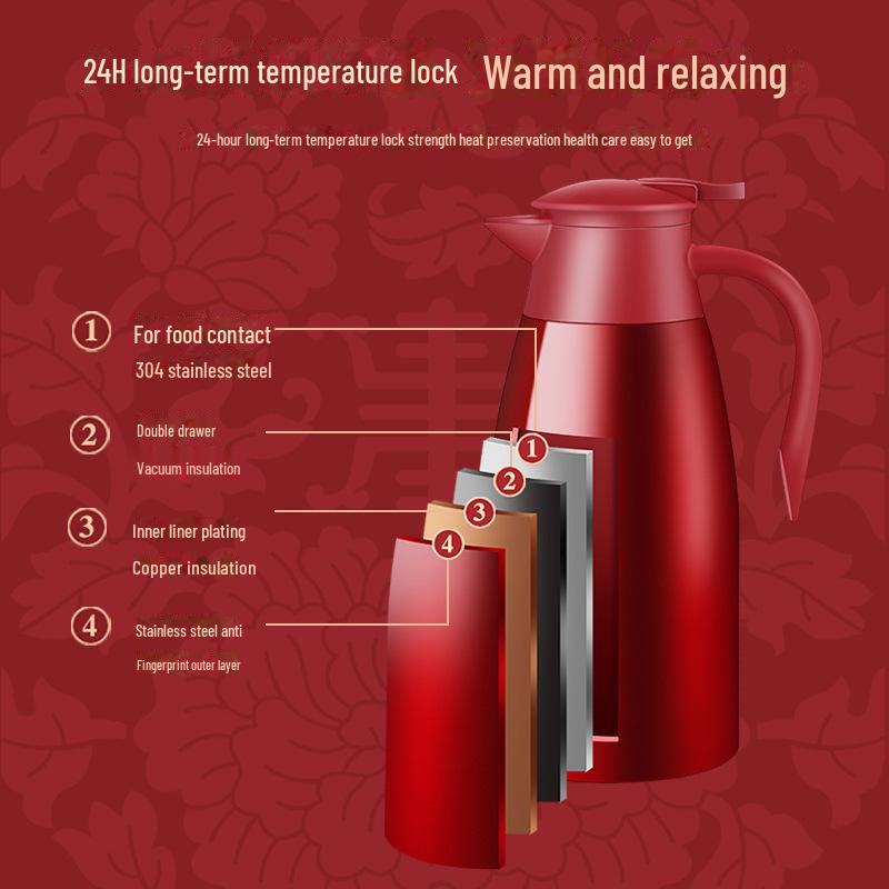 2L Large Capacity Stainless Steel Vacuum Thermos Kettle
