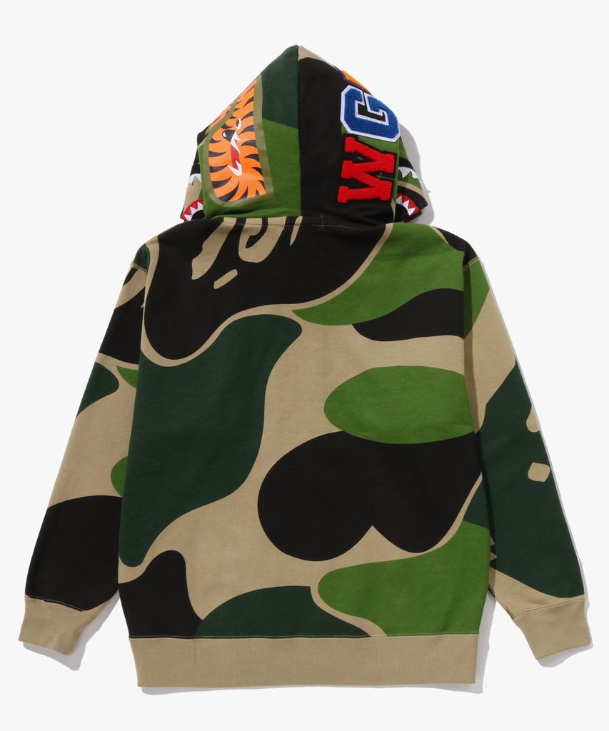 Mega Abc Camo Double Shark Relaxed Fit Full Zip Hoodie (M) Green