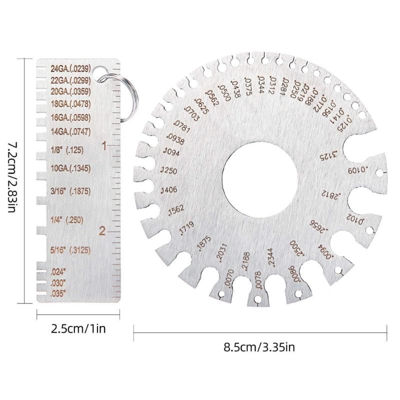 Round Wire Cable Thickness Gauges with Double Side Scale Wire Diameter Measuring Tool for Accurate Sheet Metal Measurement