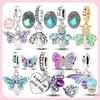 Silve Charm Bead Charms Bead Charms Luminous Firefly Butterfly Bee Hummingbird Charm Ideal For Bracelets Bangle Woman Jewellery Gift