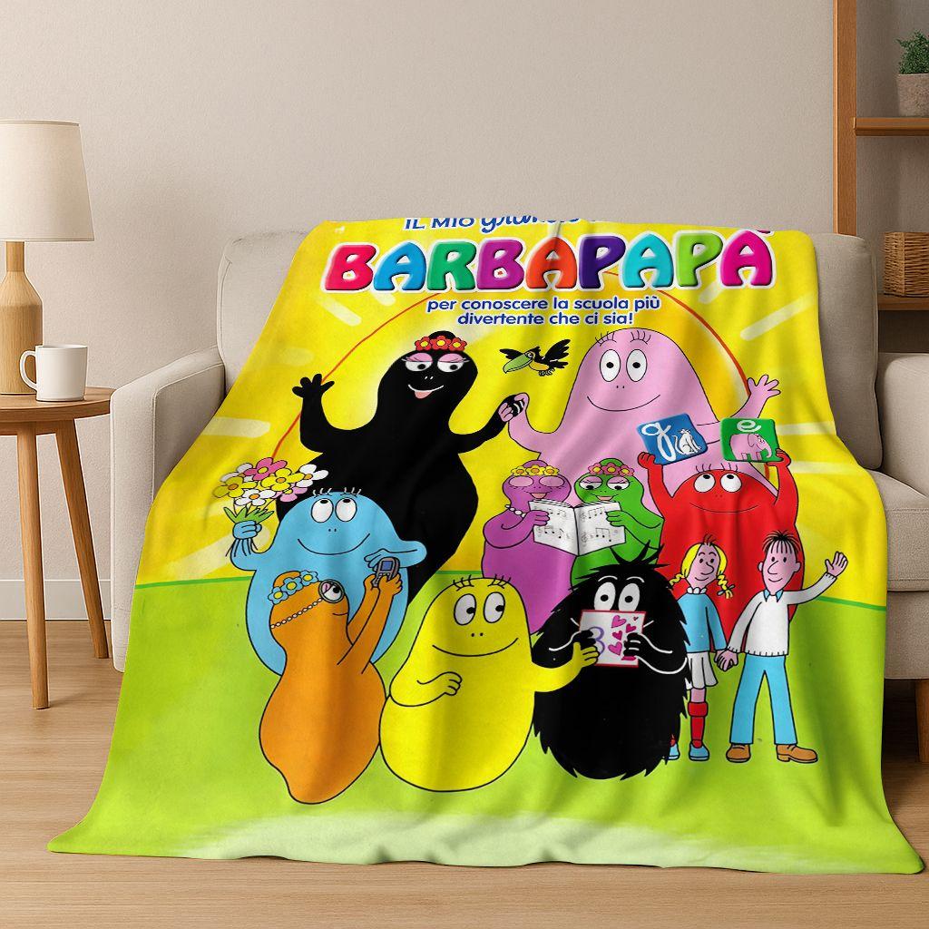 Rajzfilm Les Barbapapa Barbamama Család 3D Flanell Takaró, Meleg és Kényelmes Puha Pléd Otthonra Hálószoba Ágy Kanapé Fedél Gyerekeknek