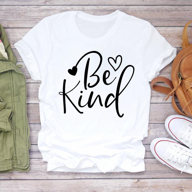 (Asian Size) Women Casual Letter Style Cute Short Sleeve T Shirt Fashion Tee Top Clothing Print Ladies Female Graphic T-shirts