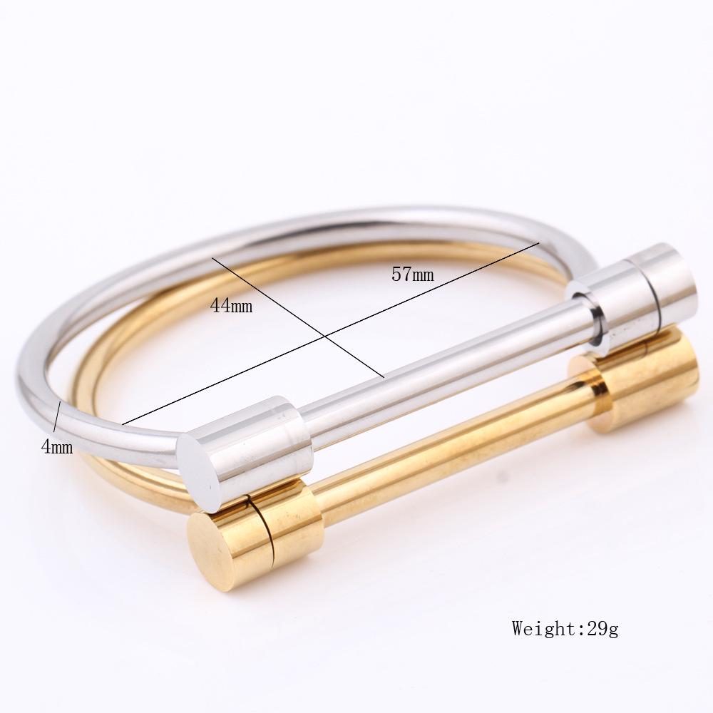Mode Driekleurige Titanium Stalen Armband Hoefijzer Armband D-Vormige Damesarmband