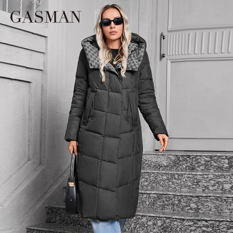 GASMAN 2024 Damen Winterjacke Mode Lange Große Taschen Mantel Damen Marke Hochwertige Parka Winddichte warme Daunenjacken 83510