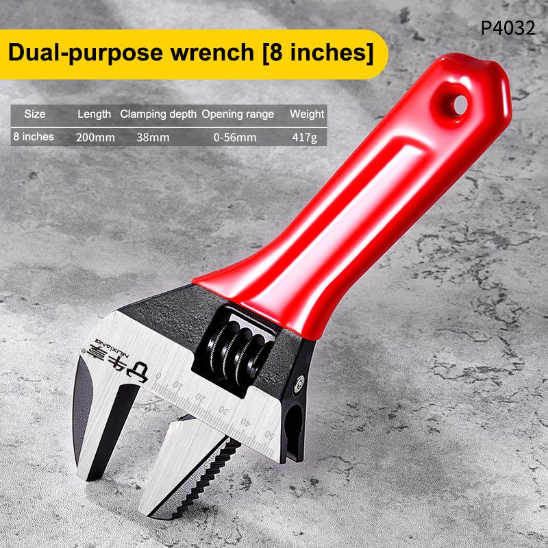 1 Pcs 6/8" Short Handle Adjustable Wrench Oversized Open Bathroom Wrench Mini Small Board Large-Diameter Adjustable Short Handle