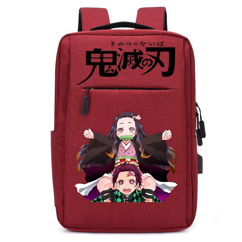 Japan Cartoon Comics Demon Slayer USB Charging Backpack Large Capacity Student Casual Backpack 0004
