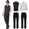 Men's Gothic Medieval Vest for Long Stage Performances or Halloween Costume