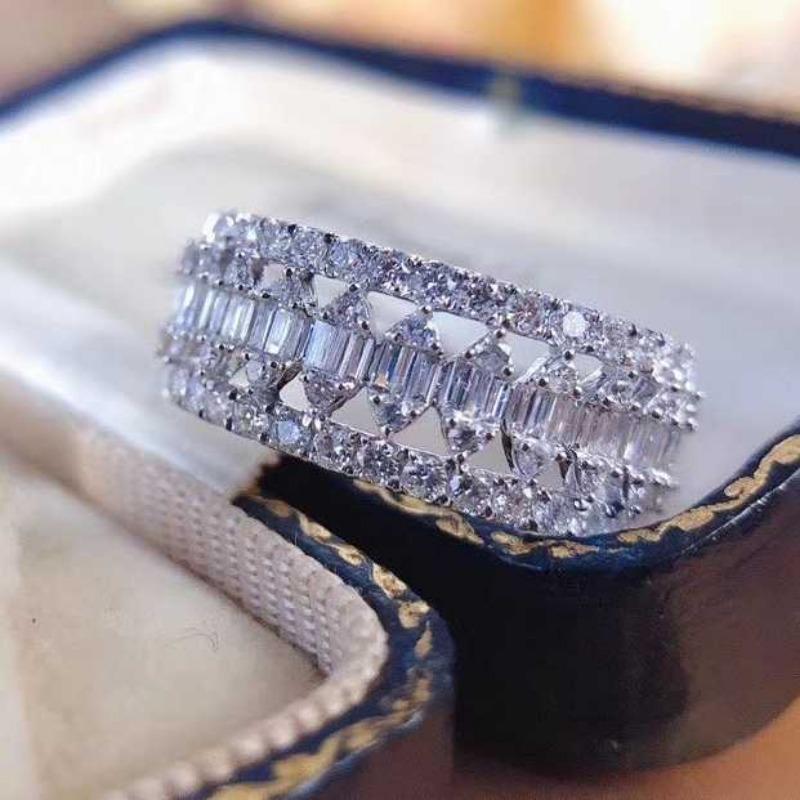 Sace Gems Klassischer Kupferlegierungs-Zirkonring für Damen, Schmuck, Hochzeit, Versprechen, Party, Geschenk