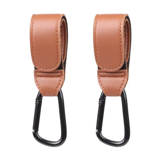 1/2/3/6Pcs Baby Stroller Hook Portable Faux Leather Fastener Tape Diaper Grocery