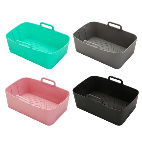 Silicone Air Fryer Liner Food Grade Non-Stick Mat Heat Resistant Reusable Baking Pan Liner Dishwasher Safe Fryer Basket