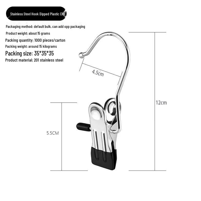 Stainless Steel Windproof Hanger with No-Mark Clips for Hats, Pants, and Socks