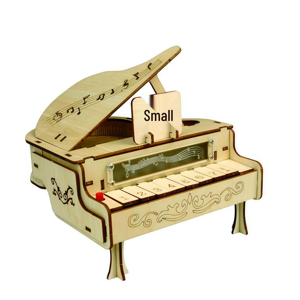 STEM DIY Wooden Piano Kit for Kids: Educational Assembly with Note Sounds