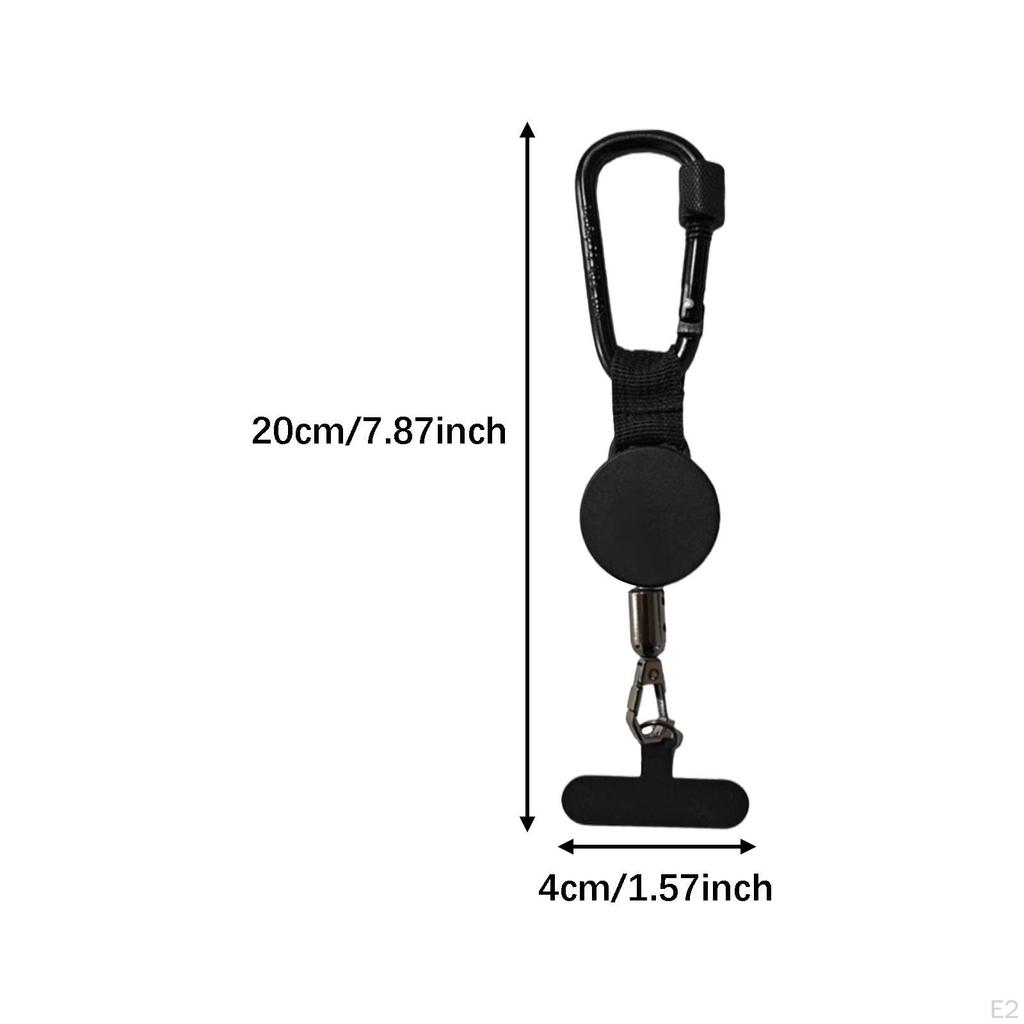 Retractable Wire Rope Keychain Heavy Duty Universal Versatile Sturdy Locking Carabiner Key Chain