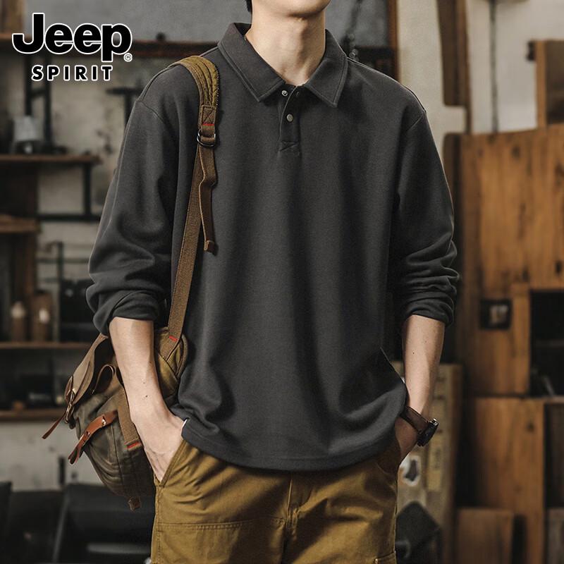 JEEP SPIRIT Herr långärmad pikétröja