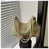 Casual Large Capacity Indentation Stripes  Fresh and New Summer Style Commuting Solid Color One Shoulder Underarm Handbag