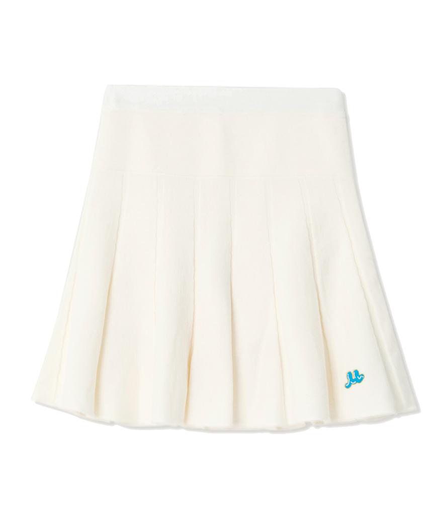 Mayol M Embroidered Pleated Knit Skirt_Ivory