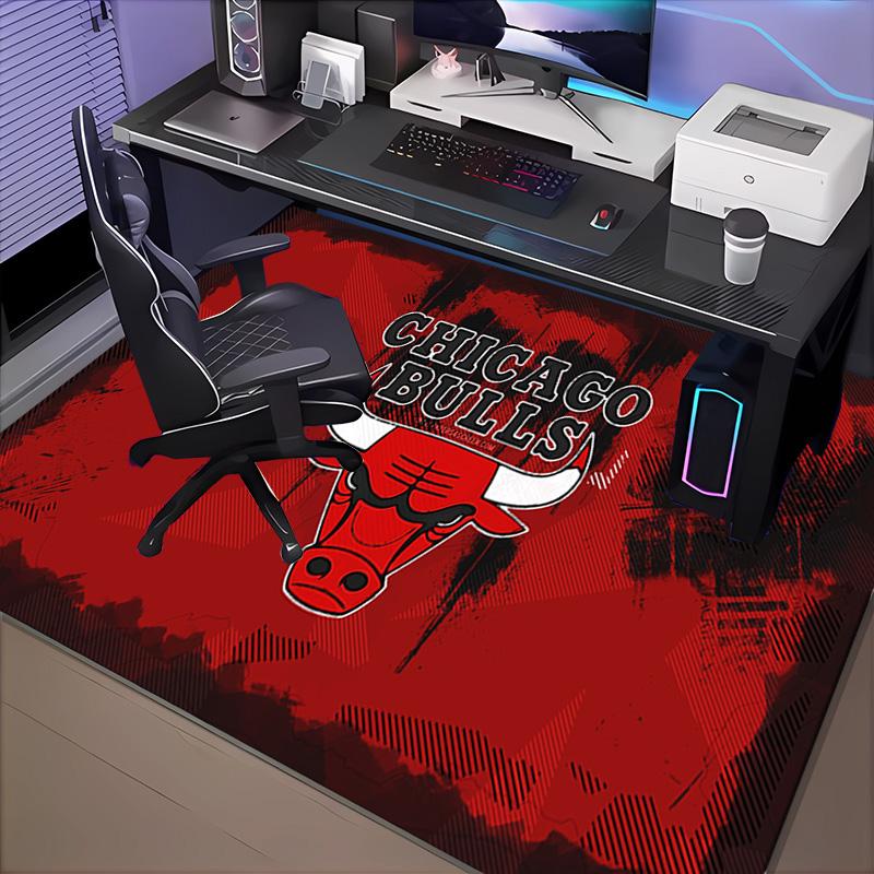 1PC Chicago-Bulls Logo Floor Mat for Living Room, Game Rooms, Office, Bedroom, Office Floor Mat Playful Design, Christmas Fan Gifts