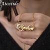 Atoztide Personalized Custom Name Necklaces for Women Stainless Steel Letter Star Heart Butterfly Pendant Choker Jewelry Gift