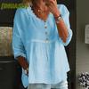 Modă Feminină Casual Culoare Solidă Imprimeu Mânecă 3/4 Decolteu în V Bluză & Cămăși Design Internațional
