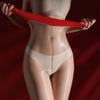 Red Nude High Waist Patchwork Pantyhose 3D Summer Slim-fit Smooth Nylon Tights One Line Crotch Oil Glossy Transparent Underwear