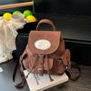 Solid Color Large Capacity Fashi Backpacks Faux Suede 2026 New  Ladies Bags Commuting Sewing Thread Soft Backpacks