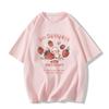 Süßes T-Shirt mit Cartoon-Grafikdruck für Damen, Sommerkleidung, Harajuku, Übergroßes T-Shirt aus reiner Baumwolle, Luxuskleidung für Damen, Y2k, rosa, Tops, Streetwear