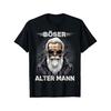 Men's Graphic Tee Featuring Bold 'Böser Alter Mann' Design with Bearded Man In Sunglasses, Short Sleeve Crew Neck Cotton Blend for Casual Daily Wear