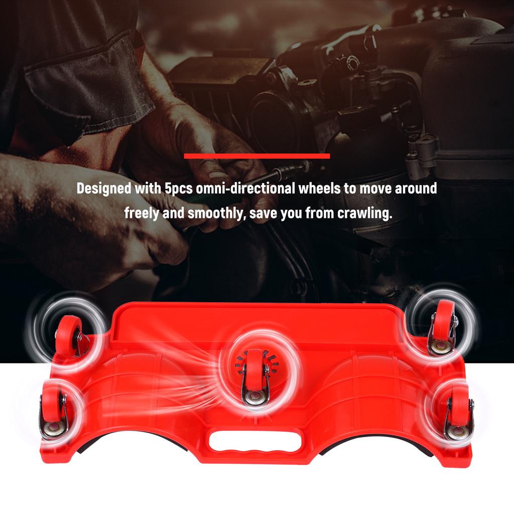 Flooring Knee Silicone Pads with 5 Wheels Rolling Knee Creeper Rolling Knee Pads with Tool Tray and Holder