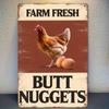 Funny Chicken Farm Metal Sign 12x8 Inch Rustic Wall Decor Kitchen Art