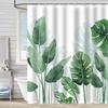 Waterproof Shower Curtain with Hooks Exquisite Pattern Quick-drying Plants Print Shower Curtain Decoration Bathroom Supplies