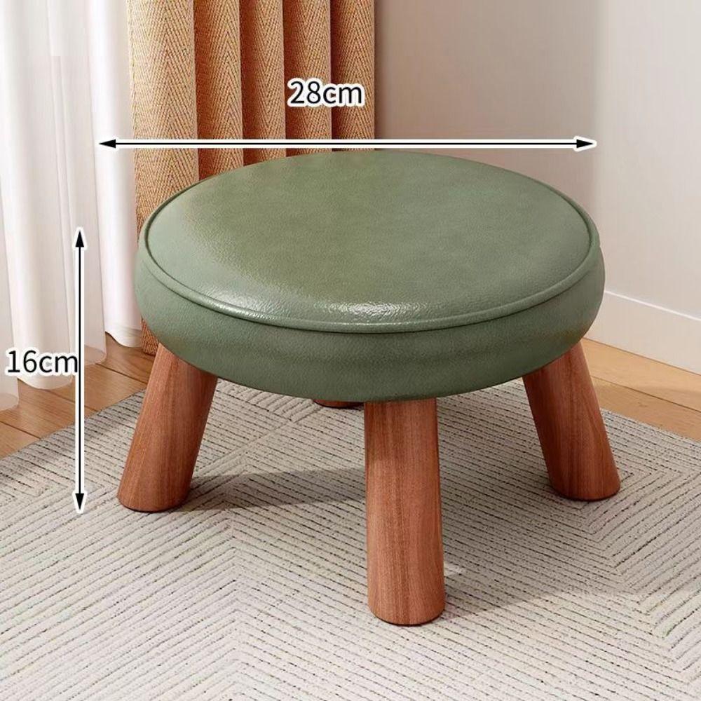 Soft Solid Wood Small Foot Stool Non-Skid Multifunctional Small Footrest Household