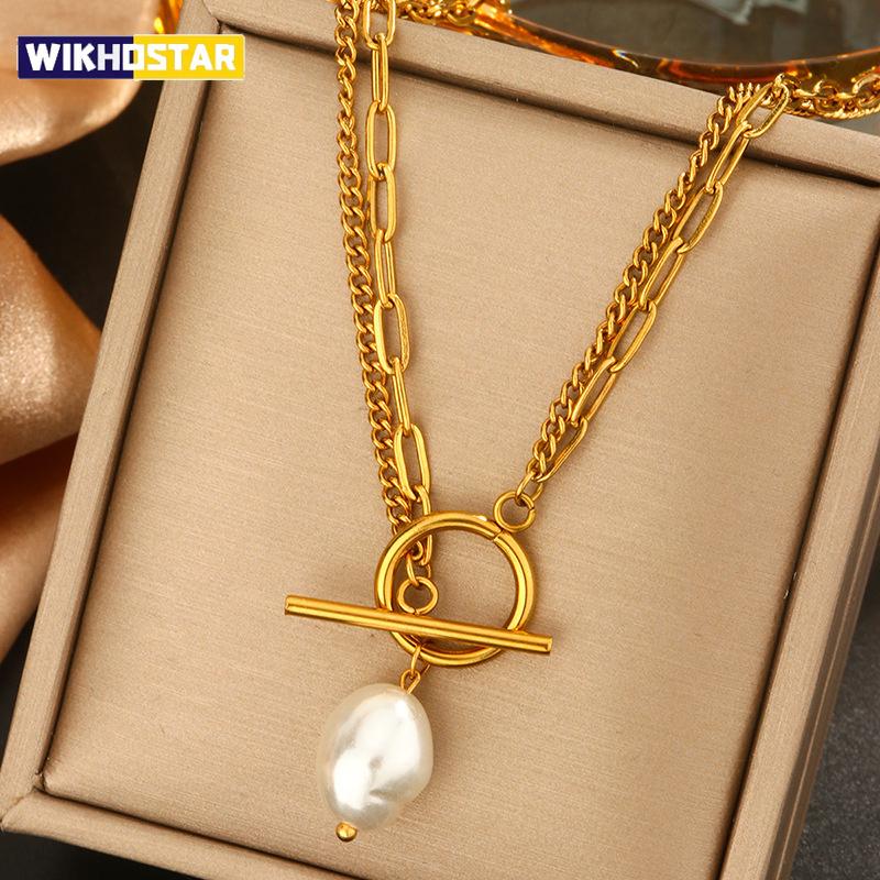 Trendový elegantný šperk Svadobný náhrdelník s retiazkou a veľkým perlovým príveskom pre ženy Módny biely náhrdelník choker z imitácie perál