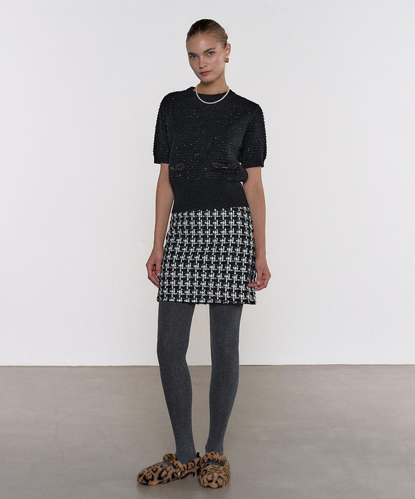 Pilot Campore Tweed Skirt (Black)