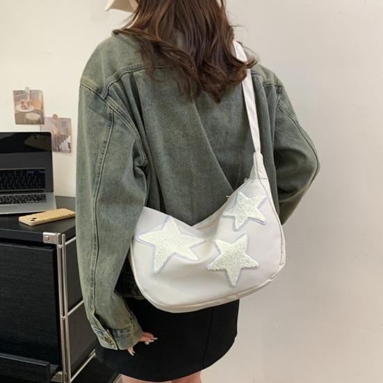 Women Hobo Bag Star Patterns Crossbody Bag Cute Star Tote Shoulder Bag Handbag for Girls College Travel Street Daily Errands