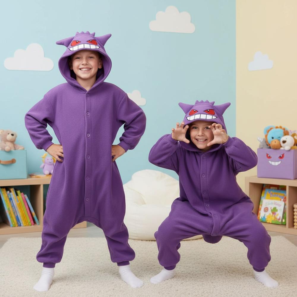 Pajama Onesie Kigurumi Costume Outfit Pokemon Gengar Children 125 - 135Cm