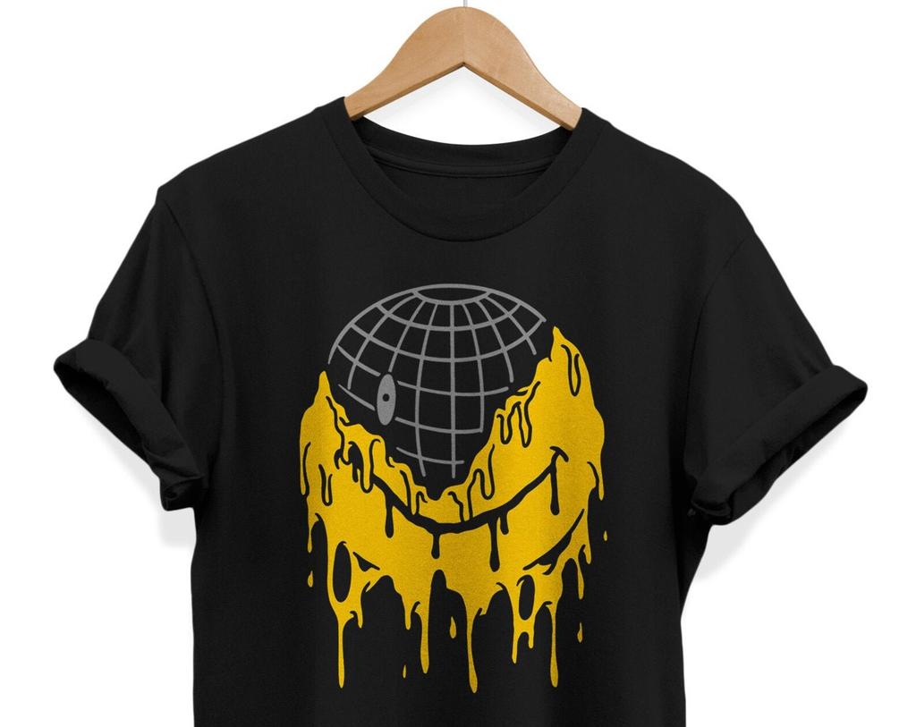 Melted Smiley Face T-Shirt: Y2K Trippy Urban Streetwear