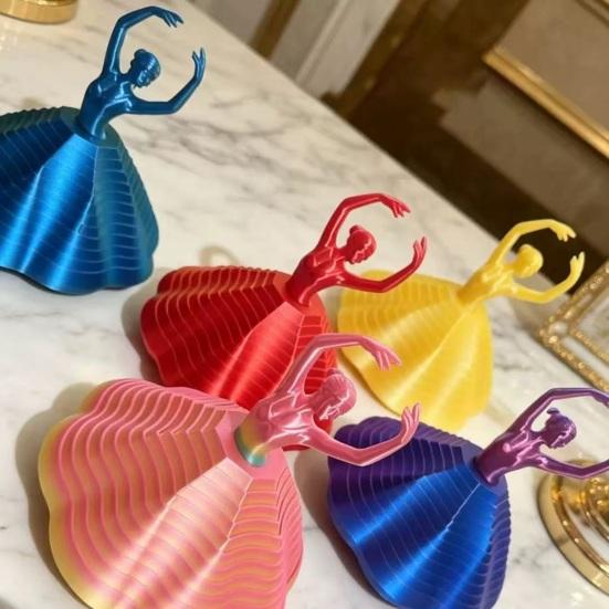 3D Printed Spinning Ballerina Fidget Toy Ballet Dancer Spinner Kinetic Desk Toy Expanded Sensory Stress Relief Toy for Home Office