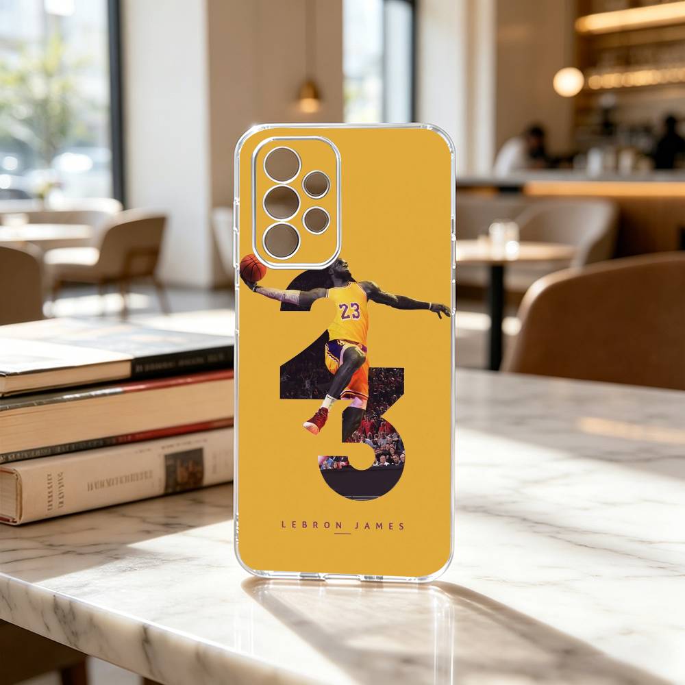Basketball 23 L-LeBron J-James-S Phone Case Transparent Silicone Soft For Samsung S25,S24,S21,S22,S23,S30,Ultra,S20,Plus,Fe