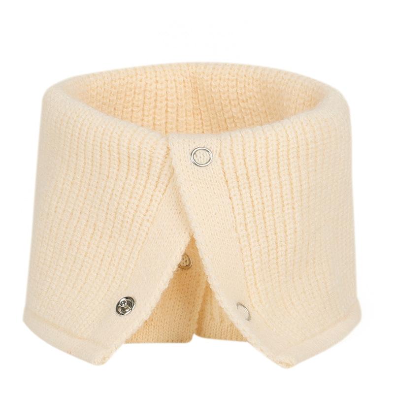 Man Hedging Fake Collar Elastic Hooded Woolen Neck Guard Bib Pullover For Woman'S Single Loop Knit Button Folded Warm Scarf T39