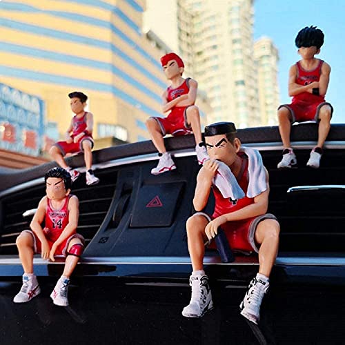Denyeet Slam Dunk Figuren: Hanamichi Sakuragi, Ryota Miyagi, Hisashi Mitsui und Kaede Rukawa, Modellspielzeug für Autodekoration, Anime-Figuren, ca.. 8