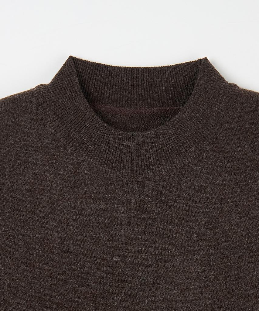NODU Mock Neck Half Turtleneck Knit [Brown]