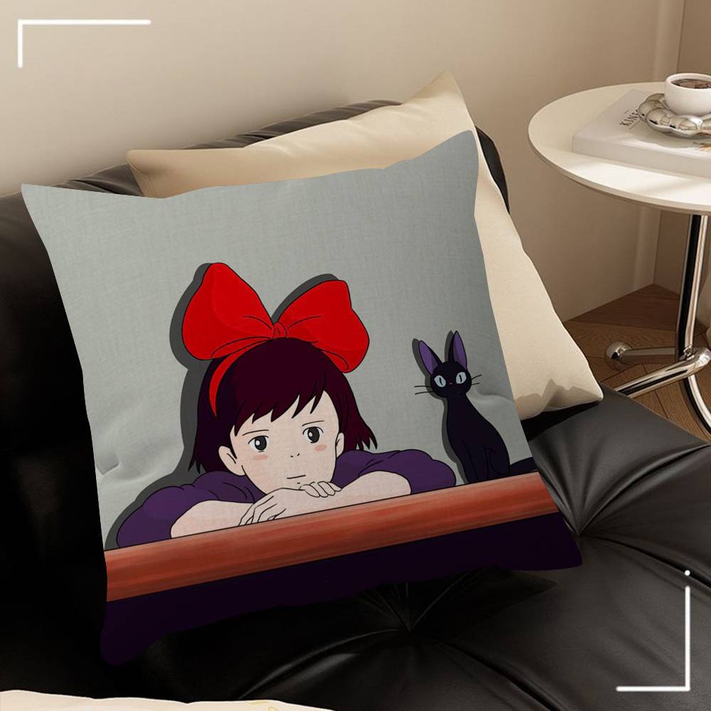 Cushion Cover Polyester Sofa Cushions Decorative Throw Pillows Home Decoration Pillowcover Anime K-Kikis Delivery Service-S