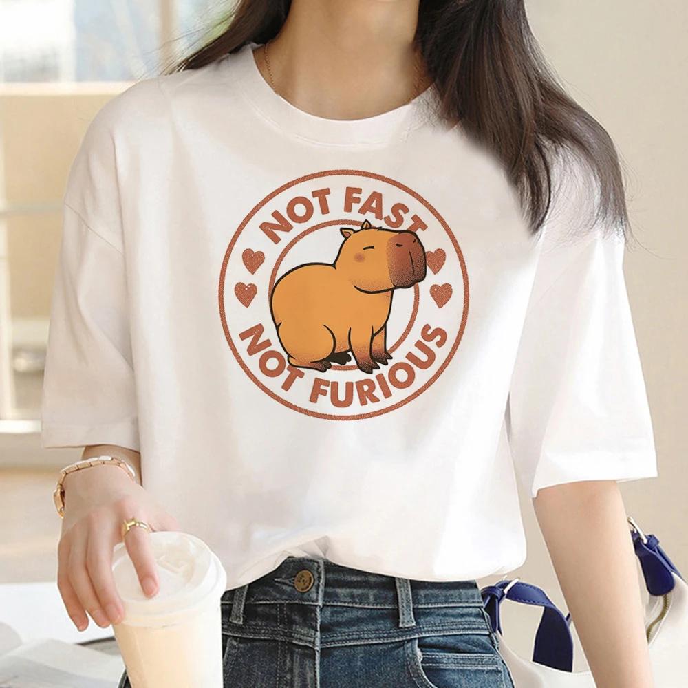 Cute Capybara Clothing T-Shirt Unisex Vintage Cartoon T Shirt FeUnisex Casual Anime Top Tees T Shirt Unisexga Unisex Graphic Tee Tops