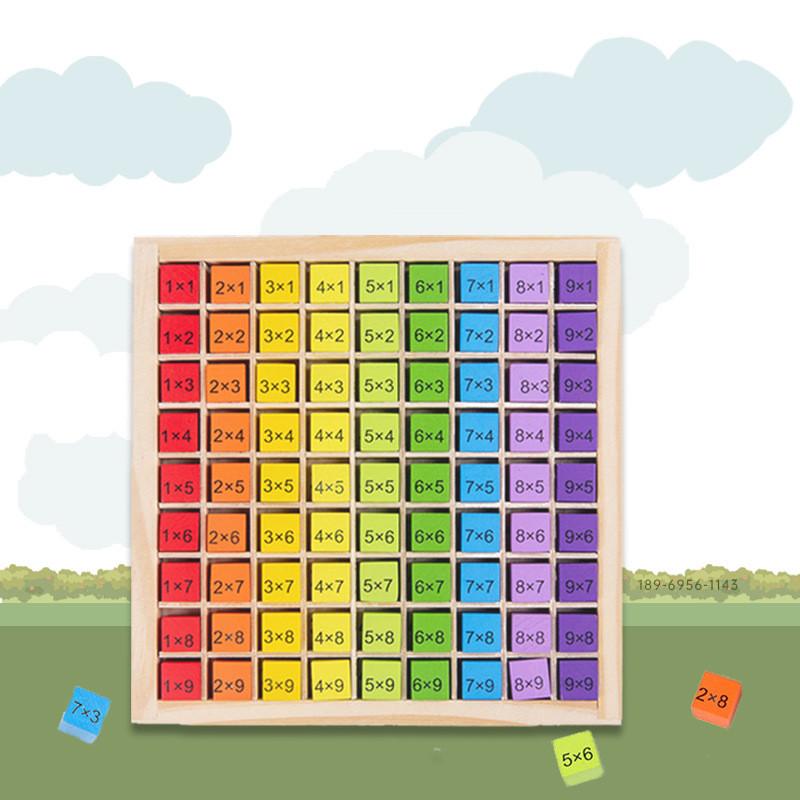 Wooden Multiplication Table Puzzle Educational Math Toy For Kids With Colorful Design