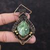 Prehnite Pendant Copper Wire Wrapped Pendant Handmade Pendant Natural Gemstone Jewelry Ethnic Style Pendant Copper Wire Jewelry Gift For Him