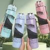 1PC Mountain Building Monochrome Print 750ml Colorful Plastic Sports Water Bottle Leakproof Pop Up Lid with Straw for Outdoor Work Home Use